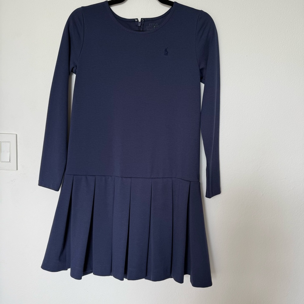 Ralph Lauren Kids Blue Pleated A-Line Dress